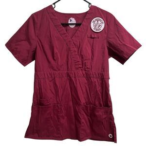 Dove University of Alabama Crimson Red Scrub Top SZ M Nurse Vet Doctor